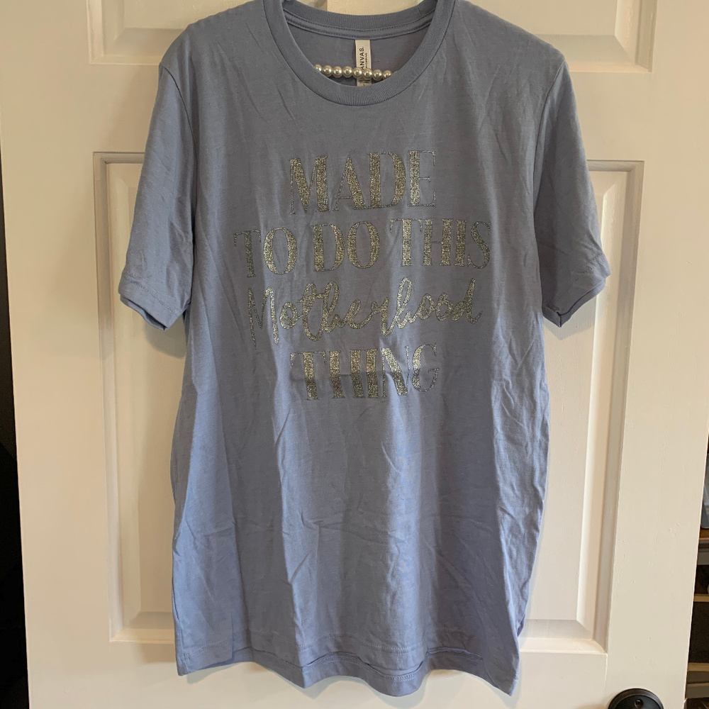 Sweetees Ladies Mom Style Motherhood Theme Sparkle Graphic Tee Size L